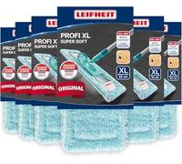 Leifheit Lot de 6 Housses Profi XL Super Soft, Housse de Rechange Super Douce pour Balai à Plat Profi XL, Housse pour Balai nettoyante, pour Le parquet, Le stratifié et Le liège