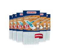 Leifheit Lot de 6X Housse Lave-Sol Micro Duo pour Clean Twist M Ergo/PowerClean, Housse de Rechange Microfibres, Housse pour Balai à Plat, Housse nettoyante pour Tous sols, Housse Double Fibre