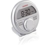 Leifheit Minuteur de cuisine digital ProLine, Minuteur numérique facile à lire et pratique mesurant deux périodes temps simultanément, Timer cuisine avec fonction horloge, minuterie de cuisine précise