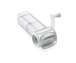 Leifheit Moulin à râper fromage et parmesan, râpe à fromage manuelle avec tambour en acier inoxydable, rapeur fromage à pâte dure sans effort, mécanisme de poussoir unique, pour droitiers & gauchers