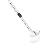 Leifheit Petite louche ProLine, Louche en acier inoxydable et plastique résistant à la chaleur, Cuillère de service avec œillet de suspension, Louche à sauce 33 cm argentée