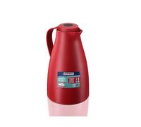 Leifheit Pichet isotherme 1L Harmonic, Pichet thermos café et thé 100% étanche, Thermos café chaud jusqu'à 24h, ouverture fermeture et versement d'une seule main, thermos design sans BPA, rouge