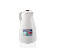 Leifheit Pichet isotherme 1L Harmonic, Pichet thermos café et thé 100% étanche, Thermos café chaud jusqu'à 24h, ouverture fermeture et versement d'une seule main, thermos design sans BPA, blanc