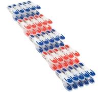 Leifheit Pinces à Linge avec revêtement Extra Doux, Lot de 25 | Larges poignées pour une manipulation confortable, pinces à revêtement doux pour un linge sans marques, 15 bleues, 10 rouges