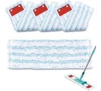 Leifheit Profi XL Micro Duo 2-Fibre System Mop with Special Bristles for All Floor Types (Pack of 4)