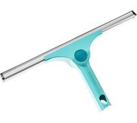 Leifheit Raclette-vitre 2-en-1 XL Pro Reach, Raclette à vitre 40 cm de Largeur avec Articulation Mobile et Bord d'égouttage, accessoire nettoyage de Douche qui élimine Toute Trace d’Eau, Click-System