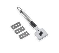 Leifheit Racloir pour plaque de cuisson, Grattoir pour plaques vitrocéramiques avec œillet de suspension, Raclette pour plaques à induction en plastique et acier inoxydable