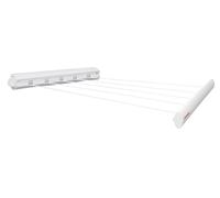 Séchoir mural Leifheit Rollfix 210 Longline 83040, étendoir mural dépliable avec 5 fils de 4,20m, pour intérieur et extérieur, blanc