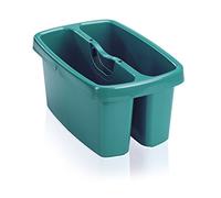 Leifheit Seau de Nettoyage Combi Box, Seau Empilable avec Compartiments | Compartiments eau / ustensiles, seau rectangulaire gain de place, poignée robuste, adapté détergent, serpillière, lave-vitres