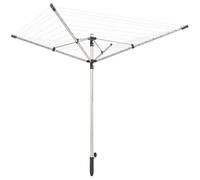 Séchoir parapluie extérieur, 50 m d'étendage, noir et gris, Leifheit LinoPush 500