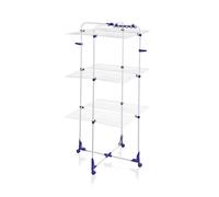 Leifheit Séchoir à Colonne 340, Étendoir, Sèche-Linge, Blanc/Bleu, 81455