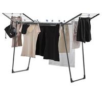 Leifheit Séchoir à linge Pegasus 150 Solid Slim Black, 15 m d'étendage, compact et robuste, noir