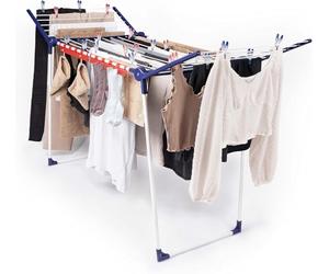 Leifheit Séchoir à Linge Pegasus 180 Solid, Tancarville avec 18m d'étendage | Étendoir à linge pliable pour intérieur et extérieur, ailes de 105 cm pour le linge long, 2 supports pour petites pièces