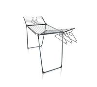 Leifheit Séchoir à Linge Pegasus 200 Solid Black, Étendoir à Linge Noir avec Ailes pour Les vêtements Longs, Séchoir sur Pied Stable pour intérieur et extérieur, Étendoir Linge au Design Moderne