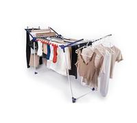 Leifheit Séchoir à Linge Pegasus 200 Solid Deluxe Mobile, Étendoir à Linge Pliable pour extérieur et intérieur, Séchoir sur Pied 20 m avec cintres