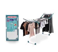 Leifheit Séchoir à linge Pegasus RockSolid Maxx, étendoir à linge robuste | Avec barres extra-épaisses, séchoir à linge pliable avec ailes rabattables pour linge long, grande hauteur à 107cm, 21 mètres