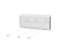 Leifheit Séchoir mural Rollfix 150 Triple Longline rétractable – 3 fils 3×5 m (15 m) – 34 cm