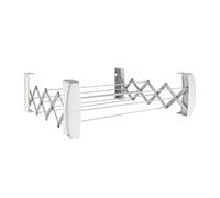 Leifheit Séchoir mural Teleclip 42 Extensible, sèche linge dépliable avec 7 barres, longueur d'étendage de 4,20 m, étendoir à linge pour intérieur & extérieur