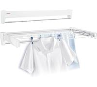 Séchoir mural Telefix Leifheit - 5 barres - Etendage 3.6 m - Blanc