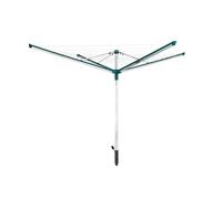 Leifheit Séchoir parapluie Linomatic 500 Deluxe, étendoir à linge avec rétractation automatique des fils, étendoir à linge extérieur avec 50m de fil, jusqu'à 5 machines à laver, douille de sol incluse