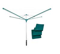 Séchoir parapluie Leifheit Linomatic 600 Deluxe Cover 82008, étendoir jardin avec fils rétractables et 60m d'étendage, housse, vert