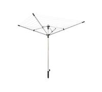 Leifheit Séchoir parapluie LinoPush 500, étendoir à linge 50 m, séchoir à linge avec housse de protection, douille de fixation, supports cintres, hauteur ajustable 135 à 180 cm, ouverture par poussée