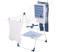 Leifheit Séchoir sur pied Classic 250 Flex étendoir pliable 25 m de longueur 3 niveaux avec filet intérieur et extérieur