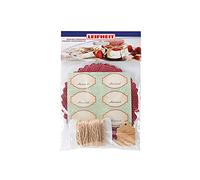 Leifheit Set de décoration pour les bocaux, Kit de décoration avec étiquettes autocollantes, cache-couvercle, cartes de vœux, élastiques et ficelle, Accessoires colorés pour pots à confiture