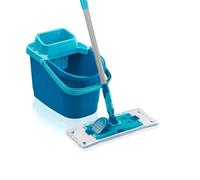 Set balai serpillère - LEIFHEIT - PowerClean M - 55510 - Balai et seau essoreur - Facile d'utilisation - Turquoise