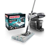 Leifheit Set Profi XL Black, Lave-Sol XL avec Seau essoreur à roulettes | Balai serpillère avec housse lavable à 60 °C, essorage sans effort, tête pivotante à 360°, largeur de nettoyage 42 cm, noir