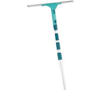 Leifheit Set raclette à vitres 2-en-1 XL Micro Duo Telescope Pro Reach, Raclette de Nettoyage Manche télescopique de 145 à 415 cm, Raclette vitre télescopique pour fenêtres Hautes, Click-System