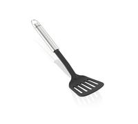 Leifheit Spatule en nylon Sterling, Spatule de cuisine en acier inoxydable et nylon résistant à la chaleur, Ustensile de cuisine antiadhésif avec œillet de suspension, argenté