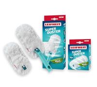 Leifheit SUPERDUSTER avec housse de rechange, plumeau long extensible, textile lavable microfibre à 360 degrés, compatible avec le Click-System, laver au lieu de jeter