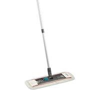 Leifheit Système balai à plat Professional, balai avec articulation à 360°, lave-sol avec pédale brevetée pour des mains toujours sèches, balai professionnel avec manche télescopique jusqu'à 1,75 m