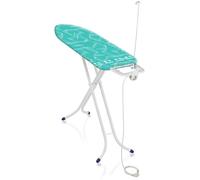 Leifheit Table à repasser Air Board M Compact Plus, table de repassage 120 x 38 cm avec housse Thermo Reflect, planche à repasser ajustable avec repose-fer, guide-fil et prise électrique