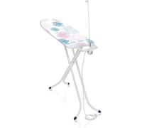 Leifheit Table à repasser Classic M Compact Plus, planche à repasser compacte et pliante 120 x 38 cm, table repassage réglable en hauteur avec repose-fer fixe, guide-fil et prise électrique