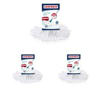 Leifheit Tête de Rechange Classic Mop Cotton - Balai en Coton Absorbant pour Carrelage et Sols en Pierre, Absorption et Rejet d'eau Élevés, Lavable à 60 °C (Lot de 3)