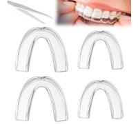LEIIERUY gouttière Dentaire bruxisme Anti-grincement Dents - 4 pièces - 2 Tailles - protège-Dents Nocturne Transparent Confortable pour Sommeil réparateur et Voyage