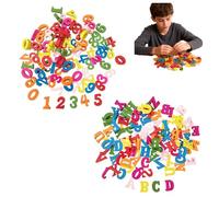 LEIIERUY Lettres en Bois colorées 400 pièces - Alphabet et Chiffres Mini 1,5 cm pour Bricolage, Apprentissage, décoration fête et Scrapbooking