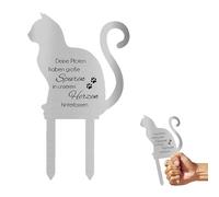 LEIIERUY Plaque Commémorative Chat en Métal - Pierre Tombale pour Animaux - Plaque Funéraire Extérieure avec Gravure - Décoration Résistante aux Intempéries pour Tombe d’Animal - Hommage pour Chat