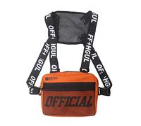 Leikance Sac de poitrine unisexe style hip-hop - Orange - Orange,