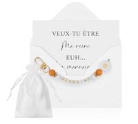 Leikedun Cadeau Marraine, Demande Porte-Clés Marraine - Veux Tu Être Ma Marraine - Idée Cadeau pour Baptême, Communion, Anniversaire, Noël avec Carte, Enveloppe et Sac Cadeau