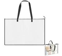 Leikedun Grand sac de rangement A1, 91,4 x 61 cm, grille transparente, imperméable, avec poignées renforcées et fermeture éclair, dossier d'art robuste pour artistes, architectes, étudiants