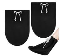 Leikedun Lot de 2 housses de pied pour craie, lavable, couvre-doigts pour craie avec cordon réglable, pieds craies, protection pour pieds et doigts en cas de blessure, noir