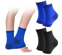 Leikedun Lot de 2 paires de chevillères élastiques pour enfant - Chaussettes de compression pour tendinite - Soulagement de la douleur au talon - Protection contre les dommages ligamentaires - Pour