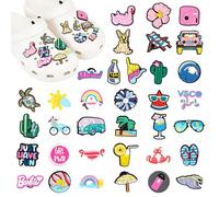 Leikedun Lot de 35 Breloques pour Chaussures Crocs - Charms Décoratifs Plage, Décorations de Chaussures de Bricolage, Breloque pour Sabots Sandales, Accessoire Cadeau Été