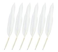 Leikedun Lot de 6 stylos à plume d'oie blanche à encre noire pour l'école, le bureau, les affaires, les mariages, les fêtes d'anniversaire