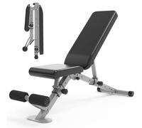 leikefitness Banc de musculation réglable pliable avec verrouillage automatique pour déclin de l'inclinaison verticale et exercice complet du corps plat (GM5810 (noir)
