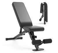 leikefitness Banc de musculation réglable pliable avec verrouillage automatique pour inclinaison verticale et exercice plat de tout le corps (GM58101 (noir))