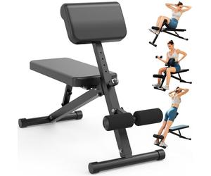 leikefitness Banc de musculation romain réglable pliable pour entraînement complet du corps